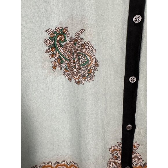 Soft Surroundings 100% Silk Kimono Sleeve Button Up Top L XL Flowy Luxury Chic - Picture 10 of 11